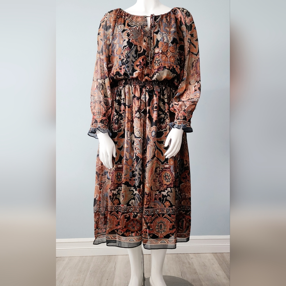 [X-3X] NWT DEX Plus Boho Printed Dress